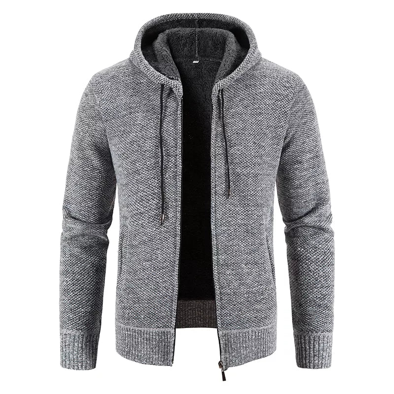 Mens grey hooded sales cardigan