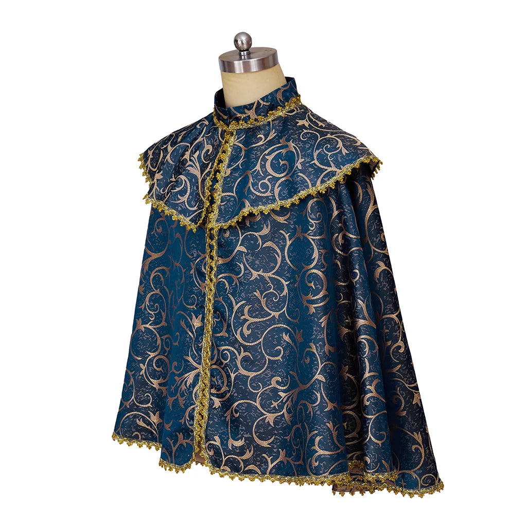 Unisex Medieval Renaissance Nobles Prince Cloak Luxurious Vintage Noble Cape