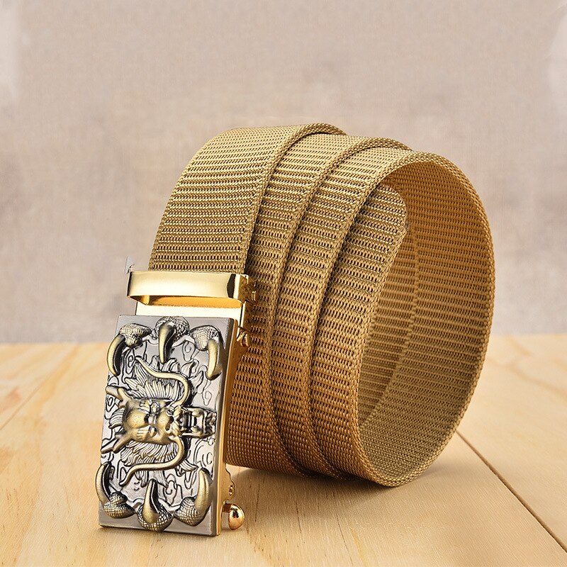 Belt Zodiac Pattern Buckle Head With High Quality Canvas