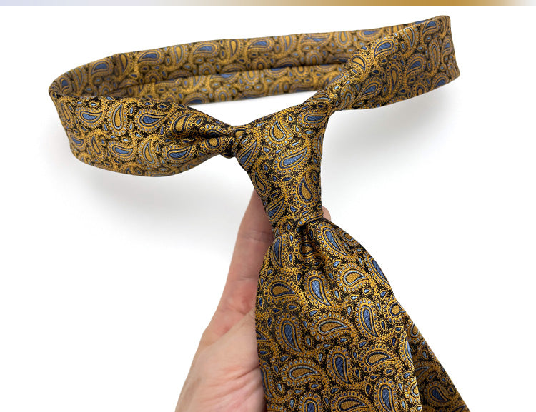 Men & Women Paisley Tie Gold Brown Classic Necktie 145cm x 8cm Formal Wedding Office