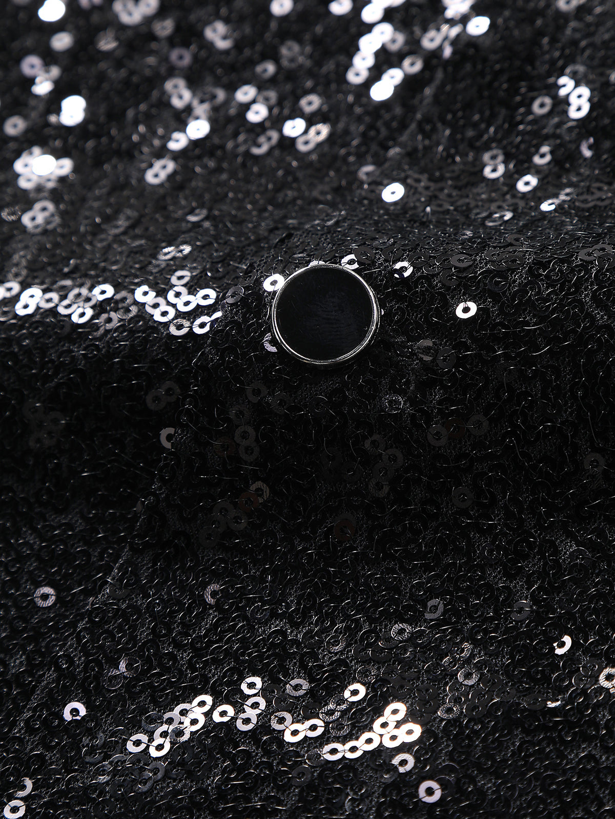 Men’s Black Sequin Waistcoat – Formal Party Vest with Satin Lapel for Wedding, Prom, Stage, Show