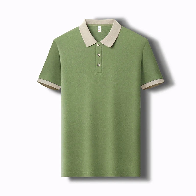 Men's Solid Color Casual Polo Shirt – Short Sleeve Summer Fashion Comfortable
