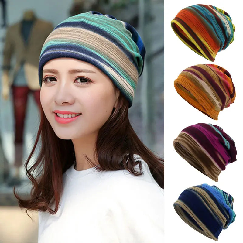 Autumn Winter Beanie Hat Men Women Thin Knitted Hats Skullies Beanies Flannel Warm Bonnet Unisex Multifunction Hedging Cap