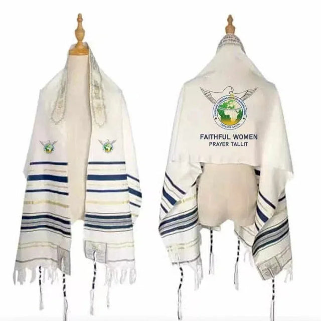Traditional Jewish Tallit Prayer Shawl with David’s Star & Menorah – 52×180 cm for Shacharit & Yom Kippur