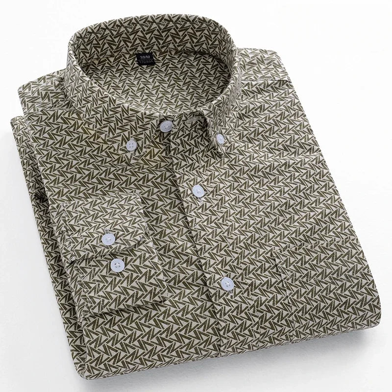 Men's slim fit shirt 100% cotton long-sleeve shirts plaid