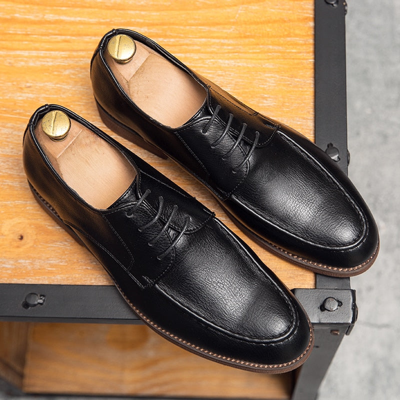Oxfords Fashion Men Dress Shoes Elegant microfiber Leather Shoes