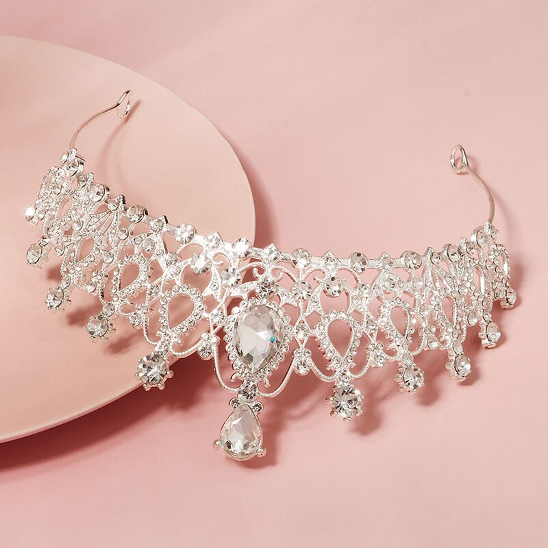 Crystal Wedding Tiara for Women Royal Queen Crown Rhinestone Princess