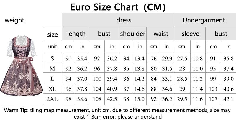 Women’s Purple & Pink Dirndl Dress Set – Bavarian Oktoberfest Costume with Lace Blouse & Embroidered Apron