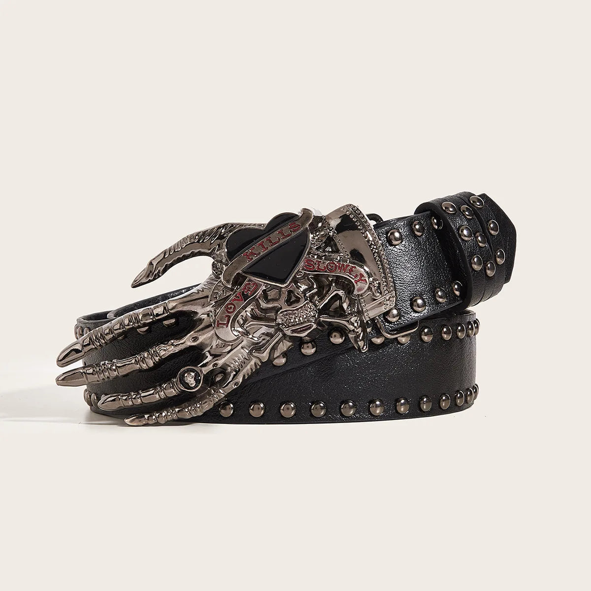 Gothic Punk Leather Belt  Metal Buckle Waist Strap Designer Luxury Female Decorative Waistband