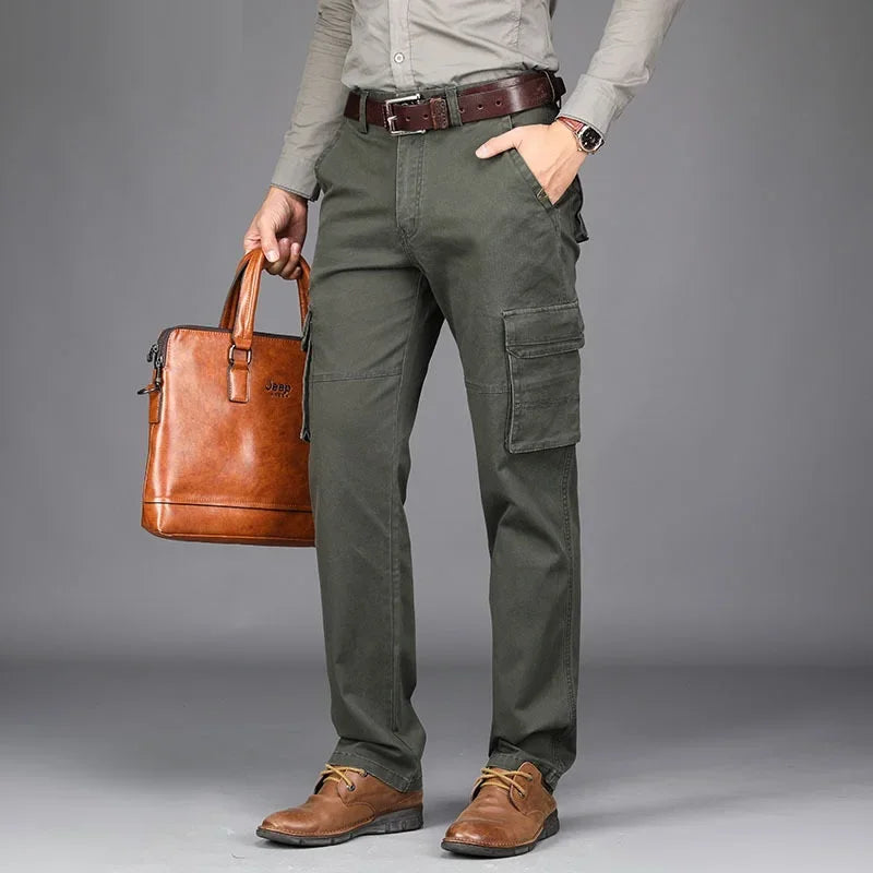 Cargo Pants Military Style Autumn Spring Army Cotton Men's Many Pockets Tactical Straight Fit Work Trousers Male Combat Joggers
