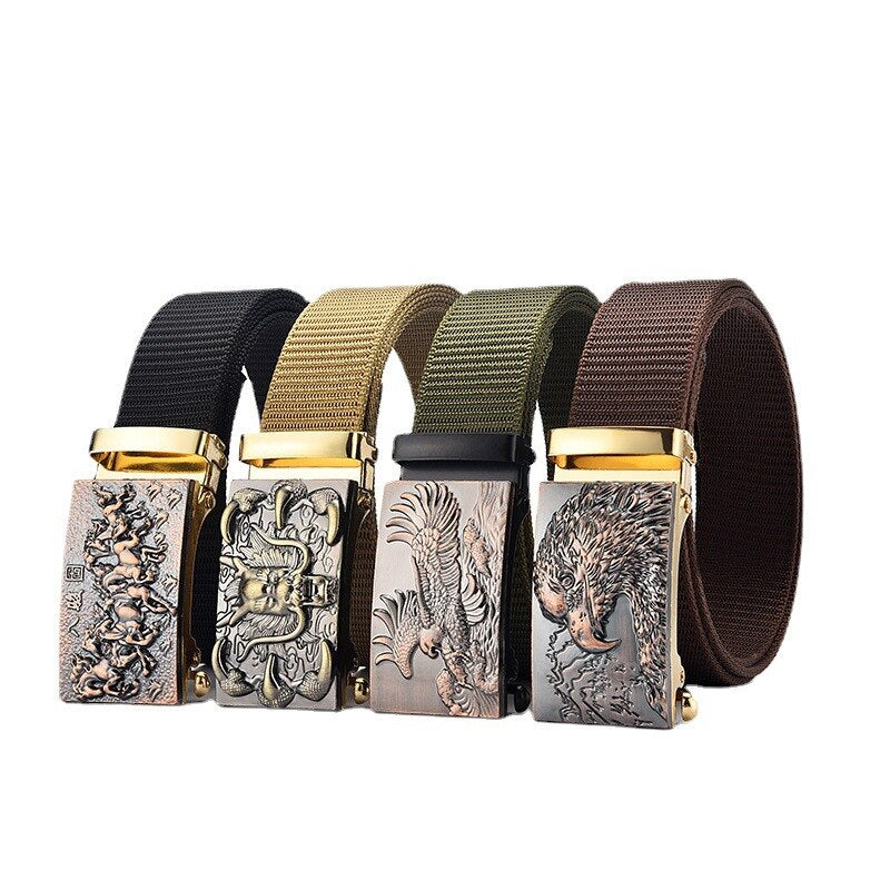 Belt Zodiac Pattern Buckle Head With High Quality Canvas