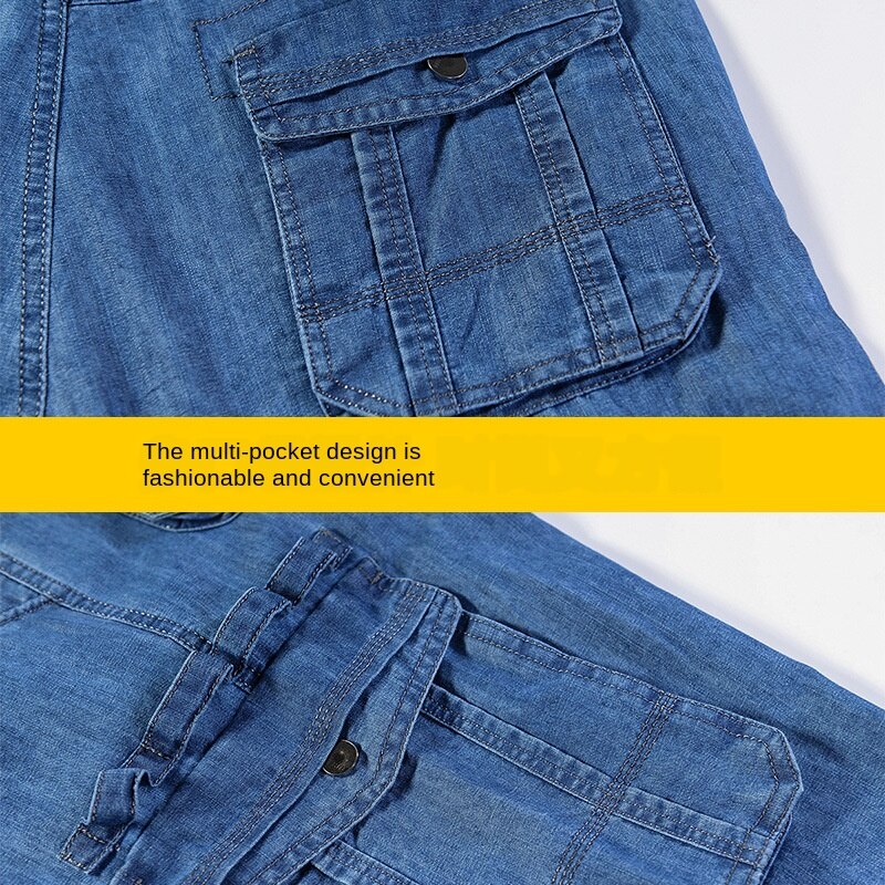 Jeans Shorts  Summer Breeches Multi Side Pocket Casual Bermuda