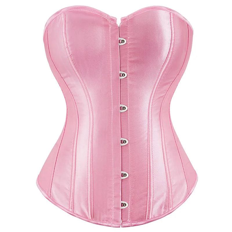 Corset Top Bustier Overbust Women Satin Lingerie Corselet