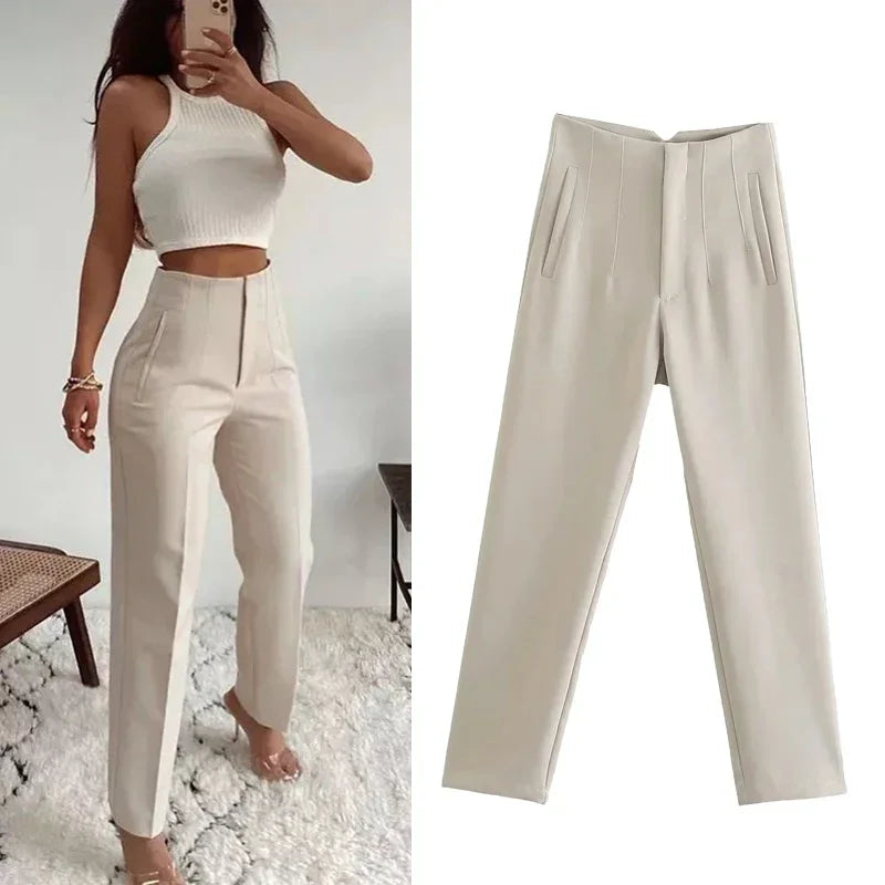 High waist Pants for Women Formal Pants Office outfits Pencil Trousers