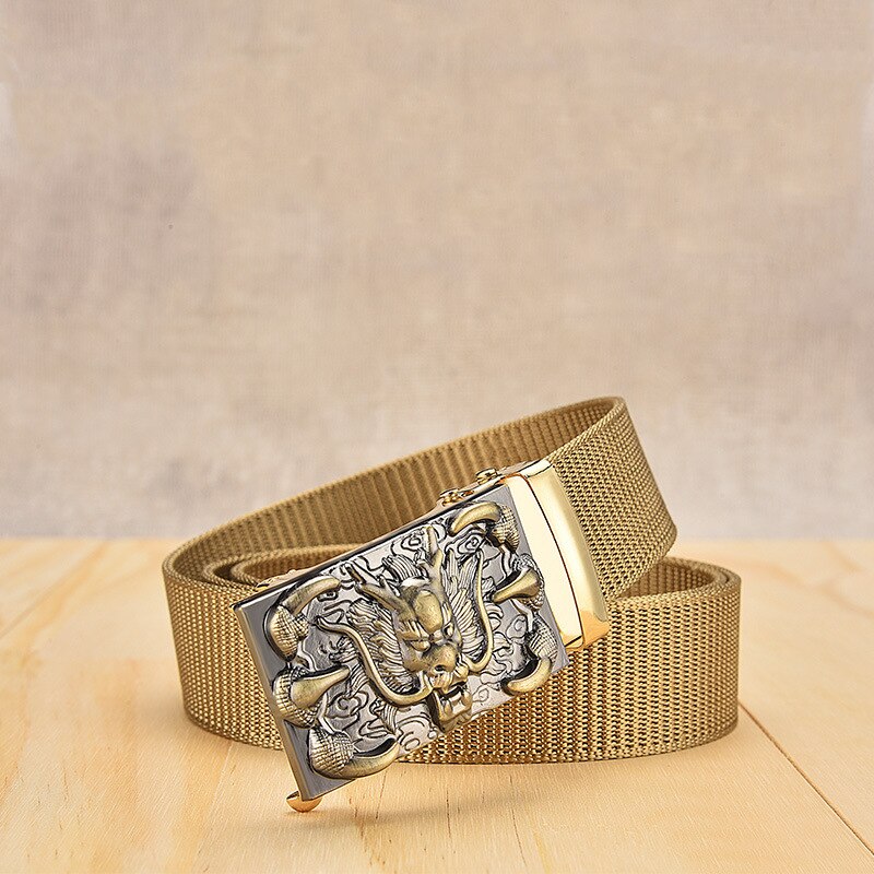 Belt Zodiac Pattern Buckle Head With High Quality Canvas