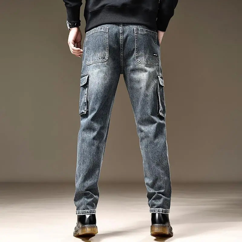 American Fashion High Street Loose Straight Cargo Jeans