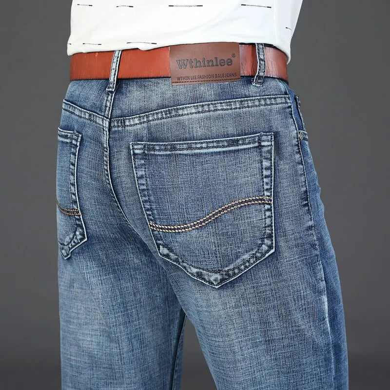 Men's Denim Jeans Casual Straight Stretch Fashion Classic Trouser