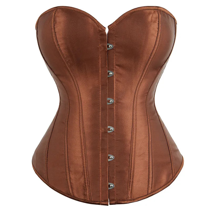 Corset Top Bustier Overbust Women Satin Lingerie Corselet