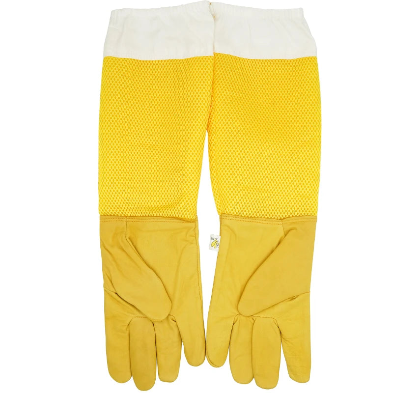 Ventilated Beekeeper Gloves with Protective Sleeves – Professional Anti‑Bee Apiculture Gloves