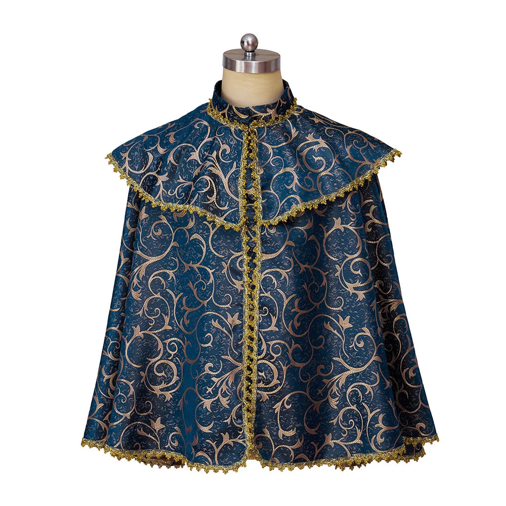 Unisex Medieval Renaissance Nobles Prince Cloak Luxurious Vintage Noble Cape