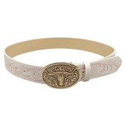 Western Cowboy PU Leather Belt with Longhorn Bull Head Buckle – Vintage Rodeo Belt for Men & Women, 3.8cm Wide, Buckle 8x5.5cm