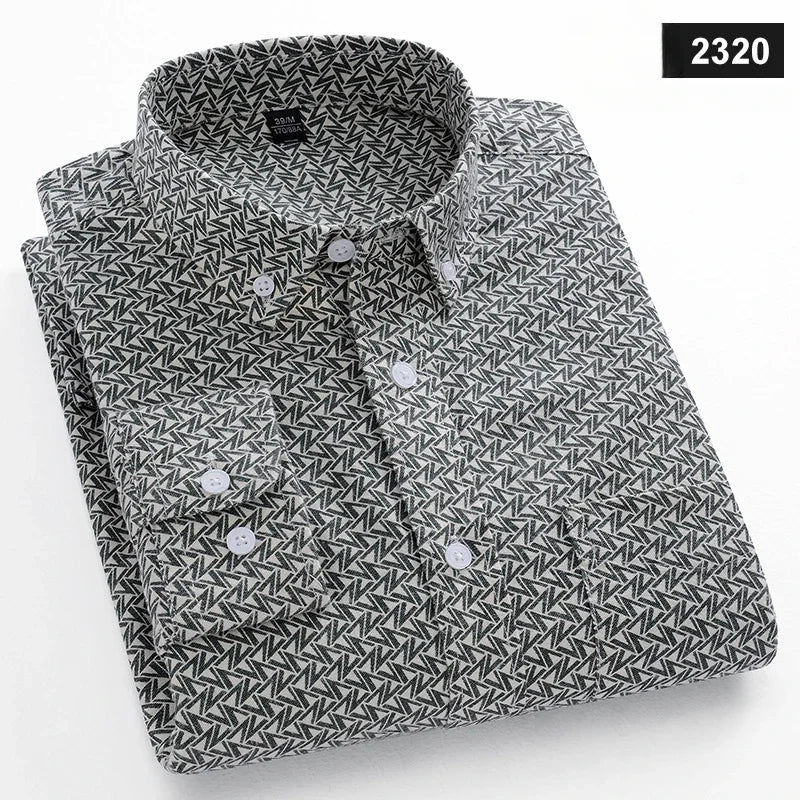 Men's slim fit shirt 100% cotton long-sleeve shirts plaid