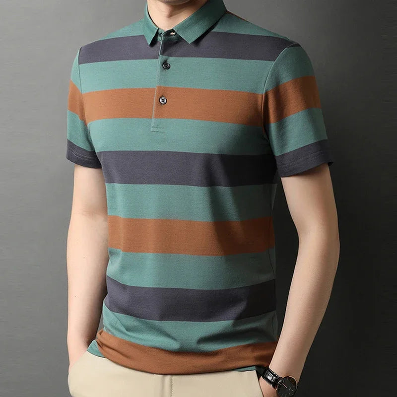 Men's short sleeved polo shirt, summer breathable and comfortable top