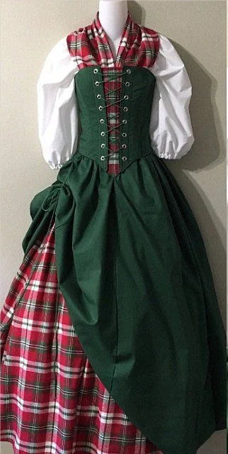 Outlander Claire Fraser Cosplay Dress – Highland Medieval Scottish Costume for Women