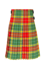 “Scottish Highland kilt in Buchanan Old tartan with leather buckle straps – custom made”