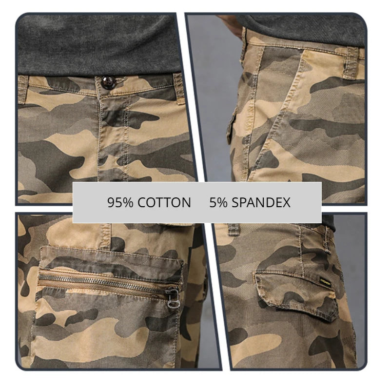 Autumn Camouflage Cargo Pants Men Clothing Cotton Multi-pockets Harem Pants