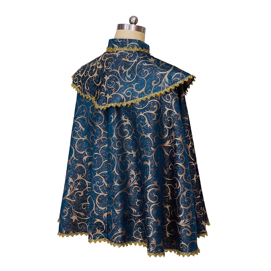 Unisex Medieval Renaissance Nobles Prince Cloak Luxurious Vintage Noble Cape