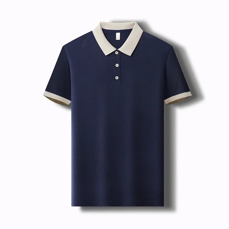 Men's Solid Color Casual Polo Shirt – Short Sleeve Summer Fashion Comfortable
