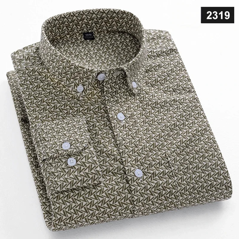 Men's slim fit shirt 100% cotton long-sleeve shirts plaid