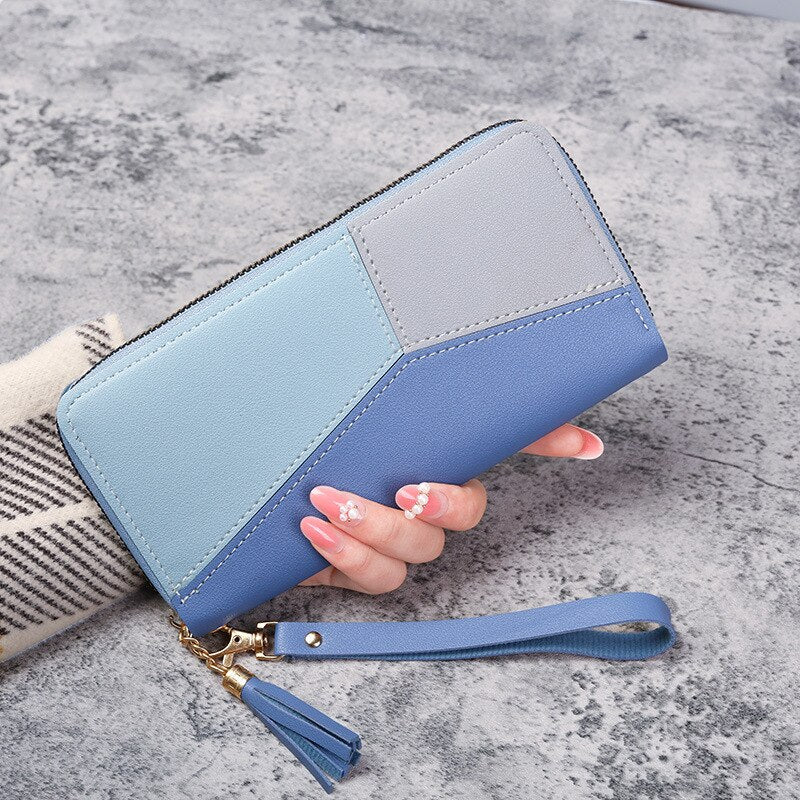 Womens Long Purses Handbags Coin Purse Cards Holder PU Leather Billfold Wallet