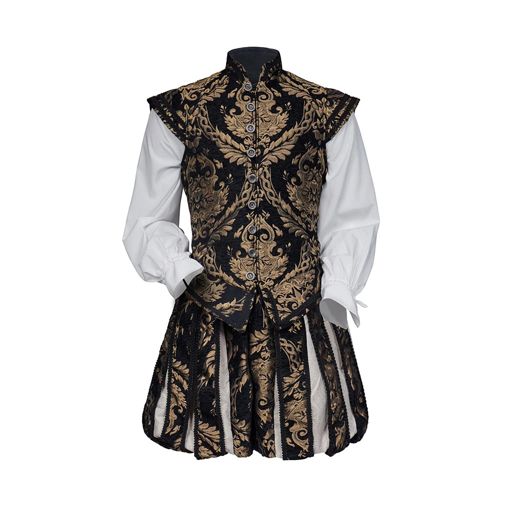 Men’s 15th‑Century Tudor Prince & King Renaissance Costume Vest & Pants Set – Authentic Elizabethan Outfit