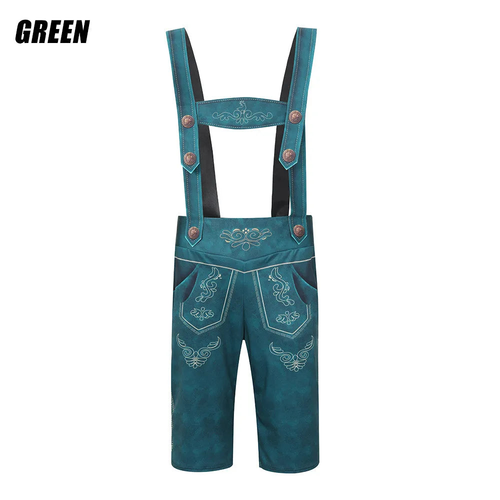 Men's German Munich Oktoberfest Lederhosen Suspenders Costume Bavarian POLYESTER