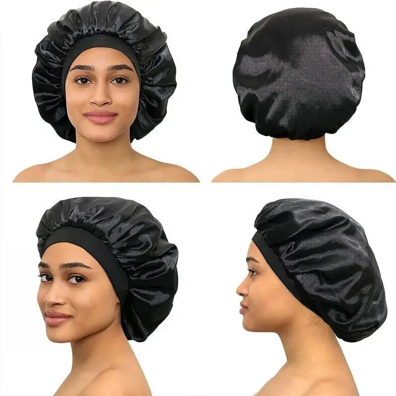 Large Satin Bonnet,Silk Bonnet Hair Wrap for Sleeping, Sleep Cap With Elastic Soft Band, Big Bonnets