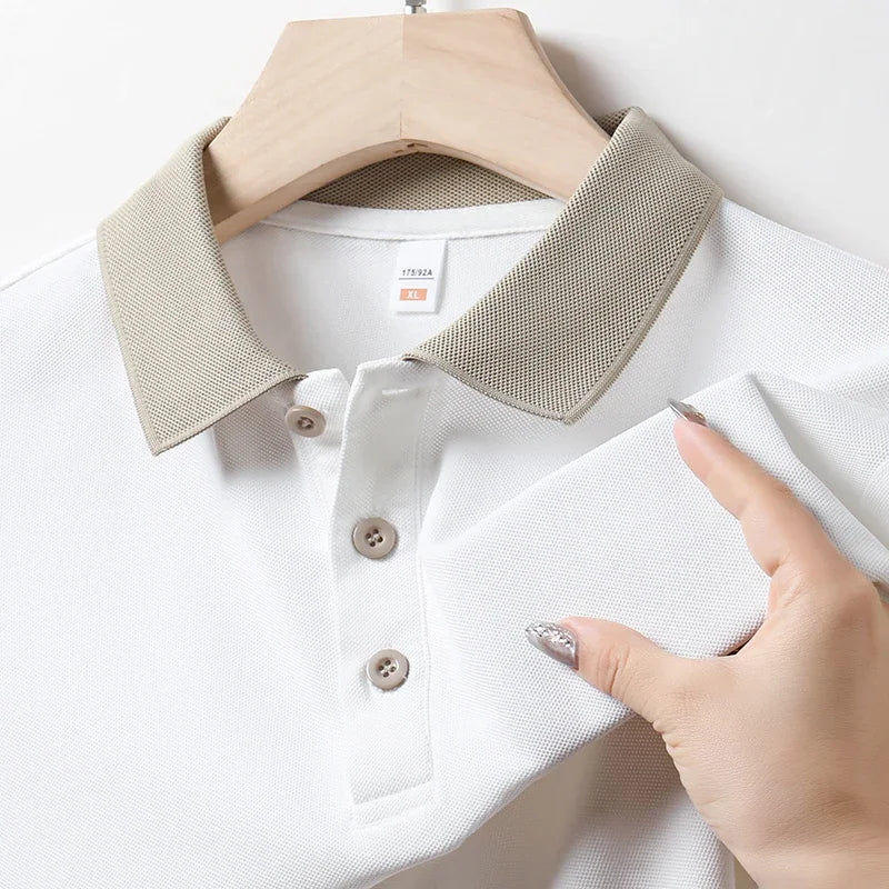 Men's Solid Color Casual Polo Shirt – Short Sleeve Summer Fashion Comfortable