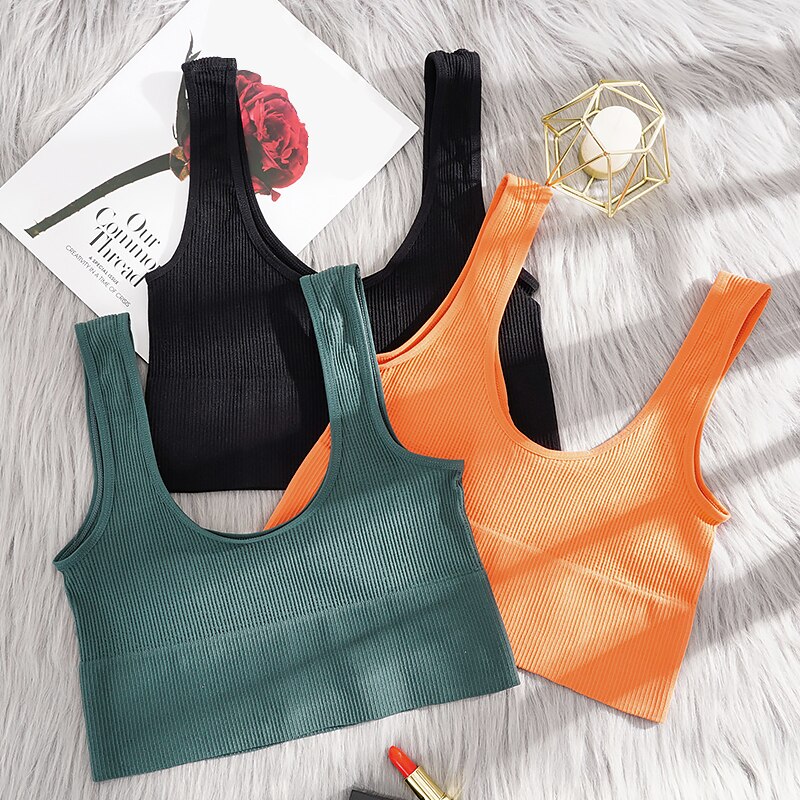 Women Tank Tops Streetwear Push Up Cropped Top