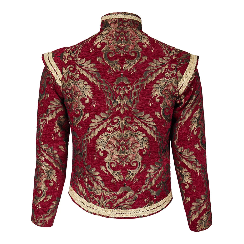 Tudor Men’s Doublet – Renaissance Medieval Noble Prince Jacket with Removable Sleeves