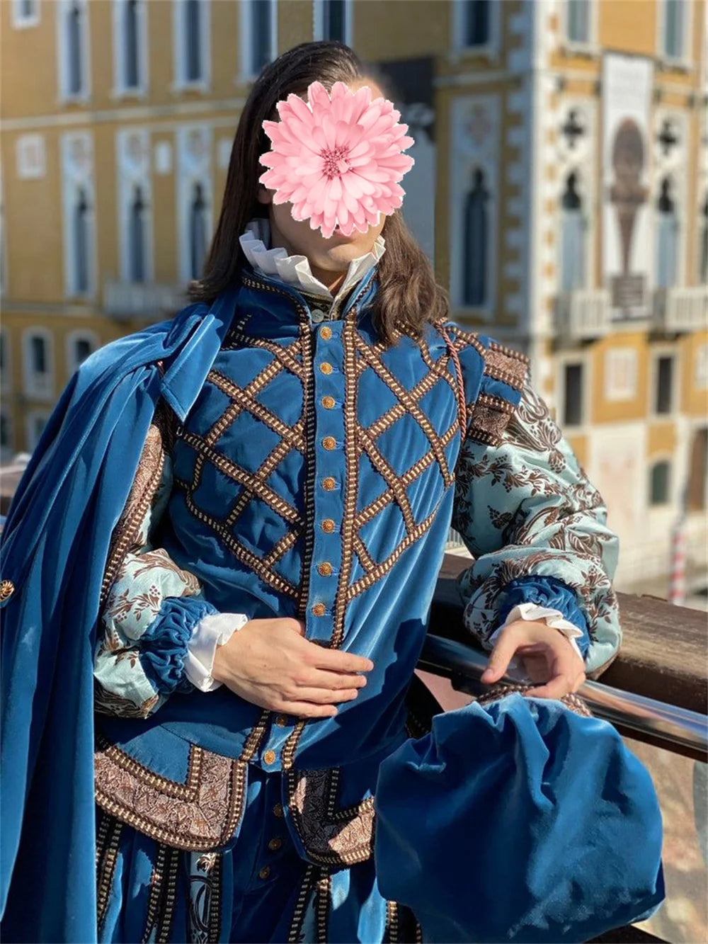 The Prince Renaissance Medieval Renaissance Tudor Mens Costume Blue Royal Noble Prince Costum