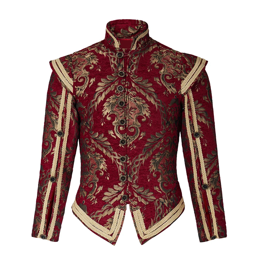 Tudor Men’s Doublet – Renaissance Medieval Noble Prince Jacket with Removable Sleeves
