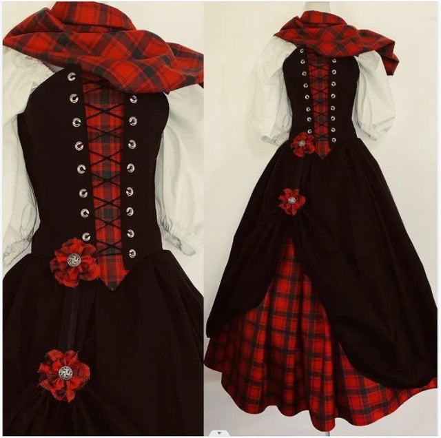 Outlander Claire Fraser Cosplay Dress – Highland Medieval Scottish Costume for Women