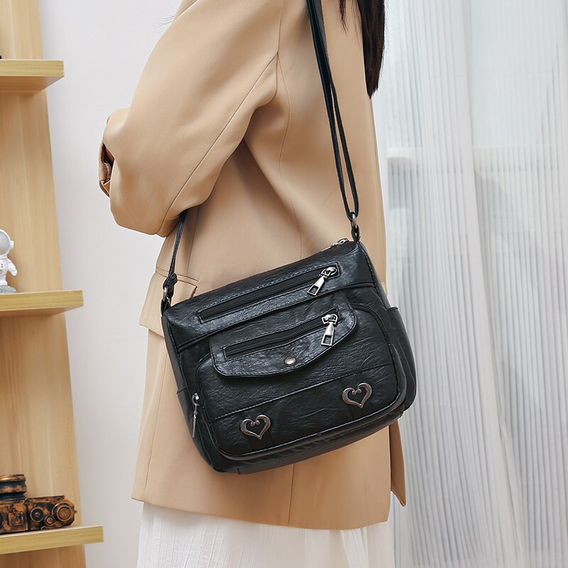 Pu Leather Cross Border Lightweight & Large Capacity Shoulder Messenger Bag