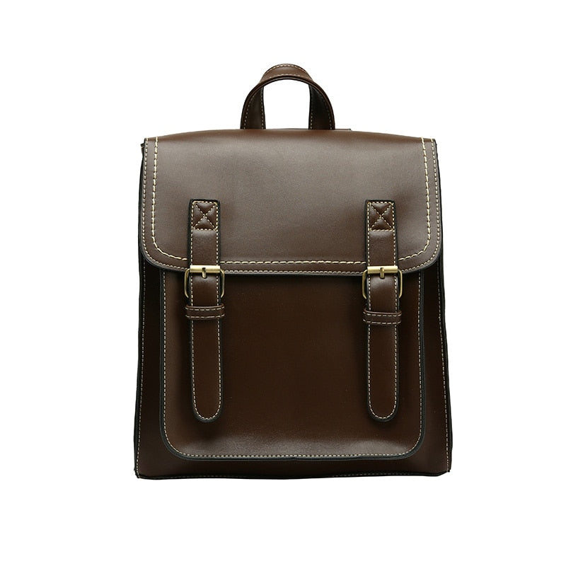 Vintage Backpack Female Pu Leather Bag Backpack Fashion School Bag
