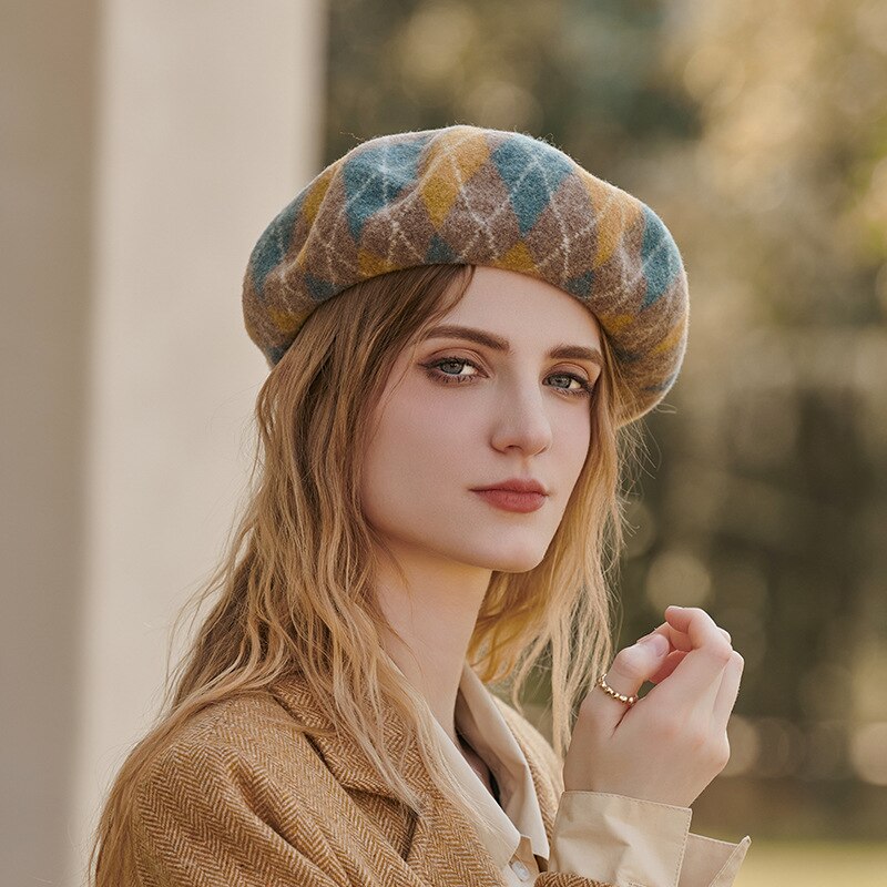 Wool Beret for Women Cashmere Caps