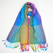 Luxury Rainbow Paisley Pashmina Scarf – Soft Silk-Feel Fashion Shawl Wrap