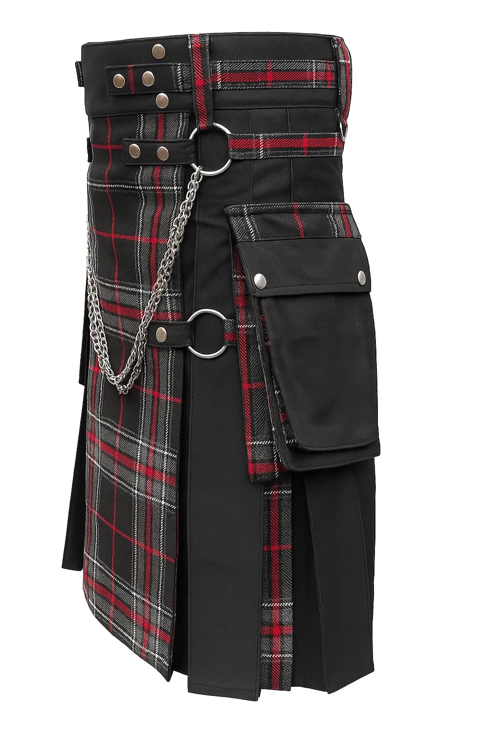 Men’s Scottish Gothic Utility Kilt | Spirit of Bruce Tartan Hybrid Kilt with Front Apron & Custom Multi-Tartan Options