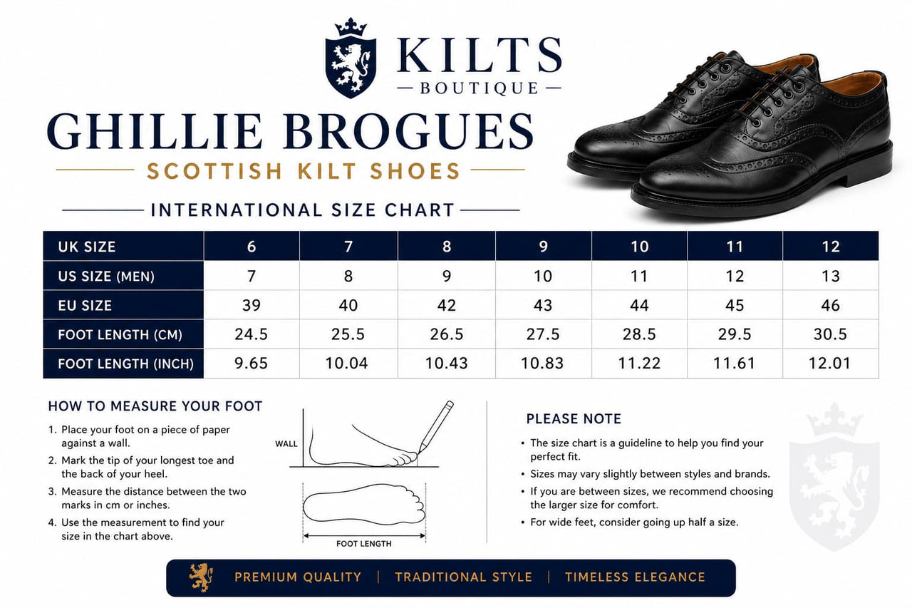 Ghillie Brogues Scottish Kilt Shoes for Men Black Leather Formal Dress Shoes UK Size 6-12
