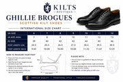 Ghillie Brogues Scottish Kilt Shoes for Men Black Leather Formal Dress Shoes UK Size 6-12